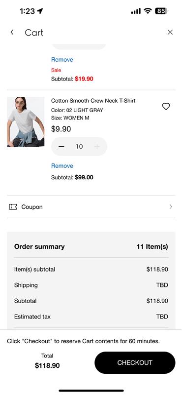 Review Cart